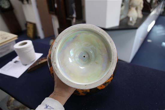 Daisy Makeig-Jones for Wedgwood- Fairy Gondola. A flame fairyland lustre chalice bowl, c.1924, diameter 27cm, height 15.5cm
